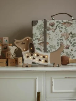 Handgefertigte LED-Kinderzimmerlampe Puppy Mini mit Timerfunktion und Fernbedienung, dimmbar