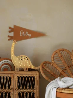 Handgefertigte LED-Kinderzimmerlampe Diplodocus mit Timerfunktion und Fernbedienung, dimmbar