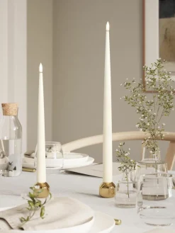 Handgefertigte LED-Stabkerzen Real Flame, H 28 cm, 2 Stück