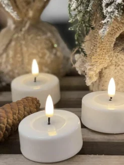 Handgefertigte LED-Teelichter Real Flame, 4 Stück