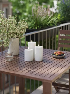 Handgefertigte Outdoor LED-Kerze Real Flame, H 15 cm