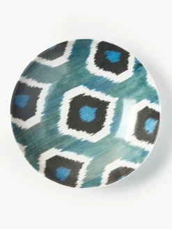 Handgefertigte Porzellan-Servierschale Ikat