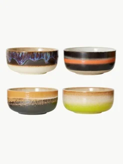 Handgefertigte Schälchen 70's aus Steinzeug, 4er-Set