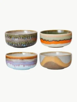 Handgefertigte Schälchen 70's aus Steinzeug, 4er-Set