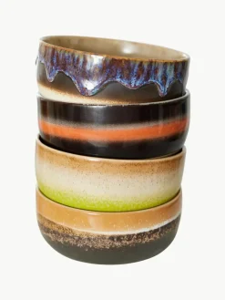 Handgefertigte Schälchen 70's aus Steinzeug, 4er-Set