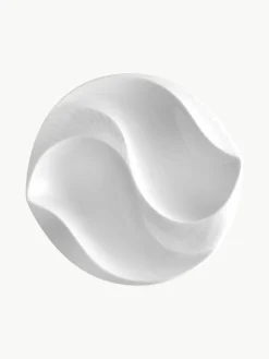 Handgefertigte Servierschale Wellenspiel Relief aus Porzellan