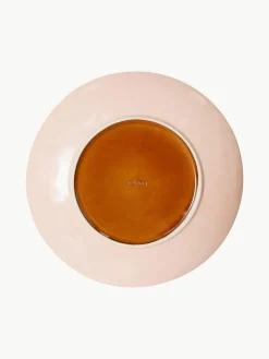 Handgefertigte Speiseteller 70's aus Steinzeug, 2 Stück