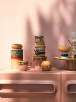 Handgefertigte Tassen 70's, 4er-Set