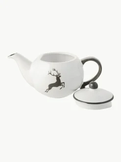 Handgefertigte Teekanne Grauer Hirsch, 500 ml