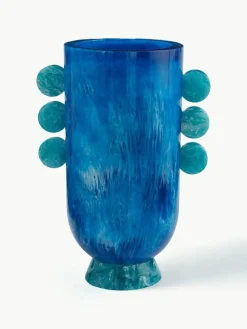 Handgefertigte Vase Mustique in Marmor-Optik, H 27 cm