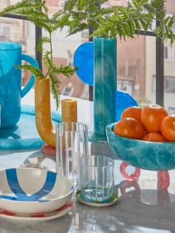 Handgefertigte Vase Mustique in Marmor-Optik, H 30 cm