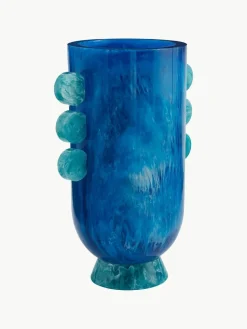 Handgefertigte Vase Mustique in Marmor-Optik, H 27 cm
