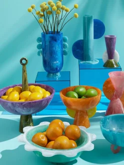 Handgefertigte Vase Mustique in Marmor-Optik, H 27 cm