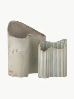 Handgefertigte Vasen Henaj aus Steingut, 2er-Set