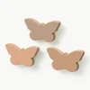 Handgefertigte Wandhaken Butterfly aus Buchenholz, 3er-Set