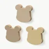 Handgefertigte Wandhaken Bear aus Buchenholz, 3er-Set
