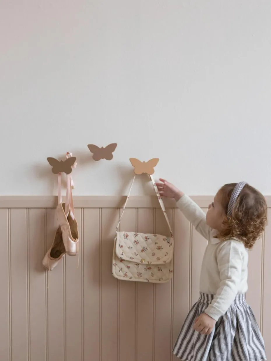 Handgefertigte Wandhaken Butterfly aus Buchenholz, 3er-Set