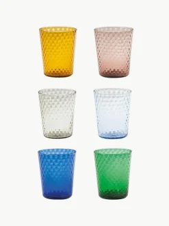 Handgefertigte Wassergläser Veneziano, 6er-Set