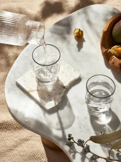 Handgefertigte Wassergläser Mira mit schwarzem Rand, 4 Stück