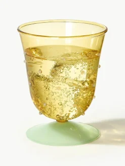 Handgefertigte Wassergläser Dot aus Borosilikatglas, 2 Stück