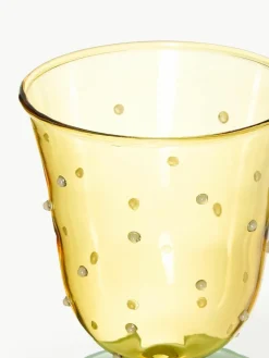 Handgefertigte Wassergläser Dot aus Borosilikatglas, 2 Stück