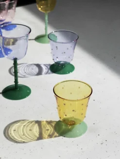 Handgefertigte Wassergläser Dot aus Borosilikatglas, 2 Stück