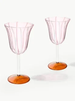 Handgefertigte Weingläser Eve aus Borosilikatglas, 2 Stück