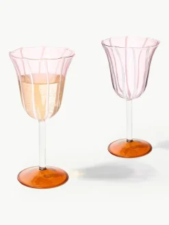 Handgefertigte Weingläser Eve aus Borosilikatglas, 2 Stück