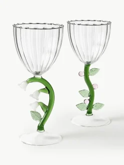 Handgefertigte Weingläser Botanica, 6er-Set