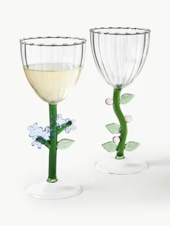 Handgefertigte Weingläser Botanica, 6er-Set