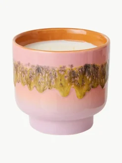 Handgefertigte Zweidocht-Duftkerze 70's (Rosen & Vanille)