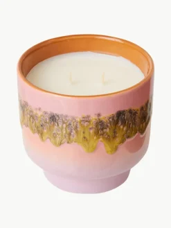 Handgefertigte Zweidocht-Duftkerze 70's (Rosen & Vanille)