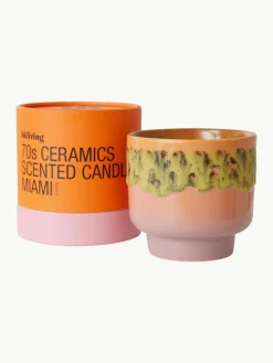 Handgefertigte Zweidocht-Duftkerze 70's (Rosen & Vanille)