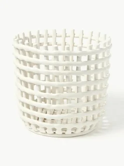 Handgefertigter Aufbewahrungskorb Nalan aus Keramik, H 32 cm