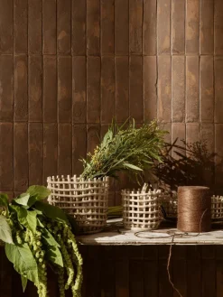 Handgefertigter Aufbewahrungskorb Nalan aus Keramik, H 21 cm