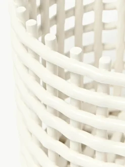 Handgefertigter Aufbewahrungskorb Nalan aus Keramik, H 21 cm