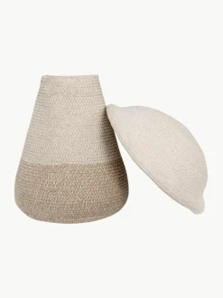 Handgefertigter Aufbewahrungskorb Mushroom mit Deckel, H 38 cm