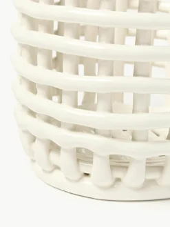 Handgefertigter Aufbewahrungskorb Nalan aus Keramik, H 15 cm