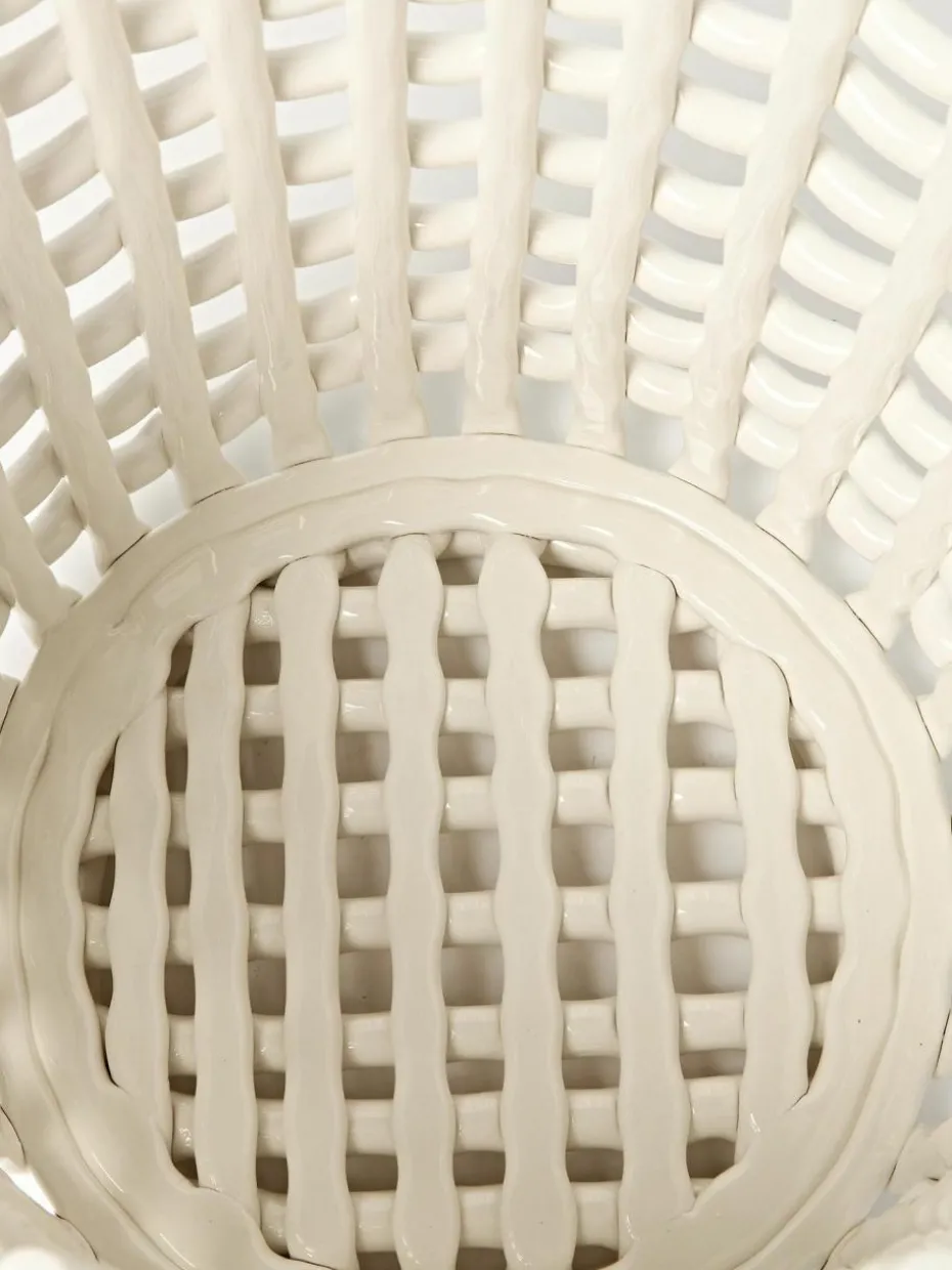 Handgefertigter Aufbewahrungskorb Nalan aus Keramik, H 32 cm