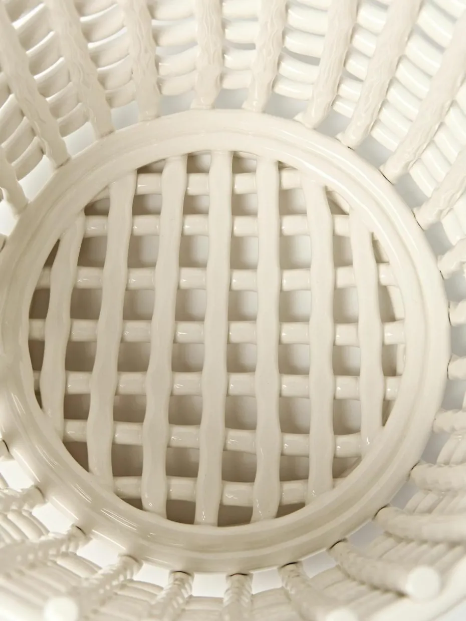 Handgefertigter Aufbewahrungskorb Nalan aus Keramik, H 21 cm