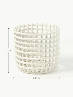 Handgefertigter Aufbewahrungskorb Nalan aus Keramik, H 21 cm