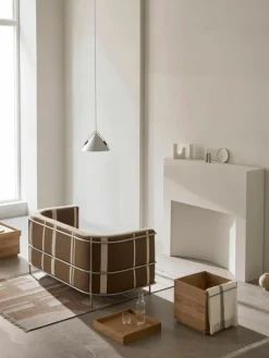 Handgefertigter Eichenholz-Beistelltisch Japanese mit Stauraum