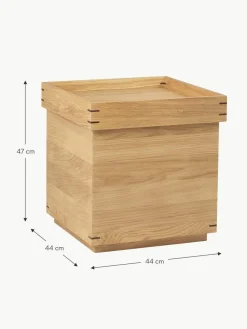 Handgefertigter Eichenholz-Beistelltisch Japanese mit Stauraum