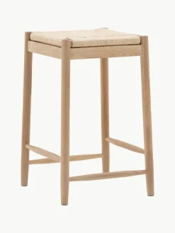 Handgefertigter Hocker Eton aus Eichenholz