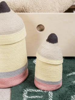 Handgefertigter Kinder-Aufbewahrungskorb Pencil, H 30 cm