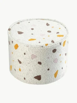 Handgefertigter Kinder-Pouf Sugar aus Bouclé, Ø 40 cm