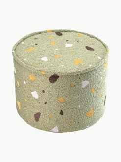 Handgefertigter Kinder-Pouf Sugar aus Bouclé, Ø 40 cm