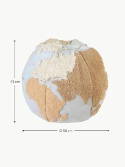 Handgefertigter Kinder-Pouf World Map