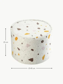 Handgefertigter Kinder-Pouf Sugar aus Bouclé, Ø 40 cm