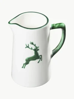 Handgefertigter Krug Grüner Hirsch, 700 ml